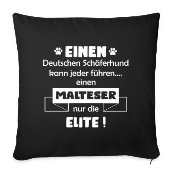 Malteser - Sofakissenbezug 45 x 45 cm - Schwarz - Vorne