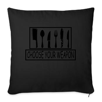 Cuisine cuisine cuisine cuisine Food Kitchen - Housse de coussin décorative 45 x 45 cm - noir - Devant
