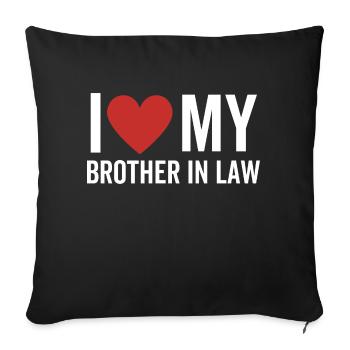 J’aime mon beau-frère - Housse de coussin décorative 45 x 45 cm - noir - Devant