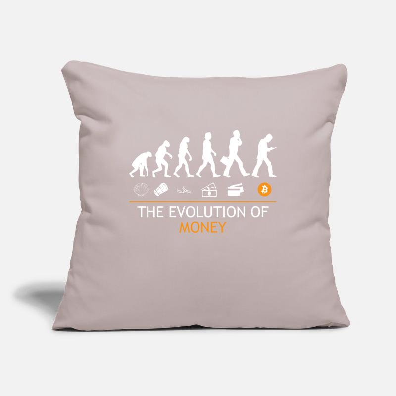 L’évolution de l’argent Bitcoins Housse de coussin décorative 45 x 45 cm