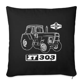 FORTSCHRITT Traktor ZT 303 - DDR Landmaschinen - Sofakissenbezug 45 x 45 cm - Schwarz - Vorne