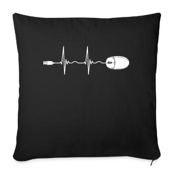Computer Mouse Gaming Gamer Heartbeat - Sofa pillowcase 17,3'' x 17,3'' (45 x 45 cm) - black - Front