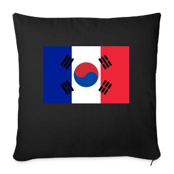 Frankreich Korea - Sofakissenbezug 45 x 45 cm - Schwarz - Vorne