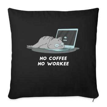 Sleeping cat i love home office - Sofa pillowcase 17,3'' x 17,3'' (45 x 45 cm) - black - Front