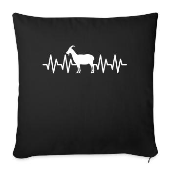Goat heartbeat goats EKG goats - Sofa pillowcase 17,3'' x 17,3'' (45 x 45 cm) - black - Front