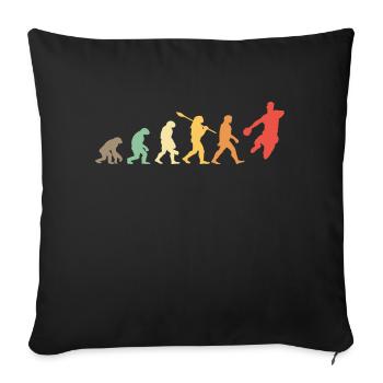 Handball Évolution Cadeau Vintage Joueur handball - Housse de coussin décorative 45 x 45 cm - noir - Devant