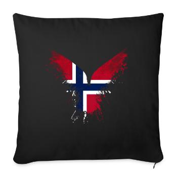 Norway Flag - Sofa pillowcase 17,3'' x 17,3'' (45 x 45 cm) - black - Front