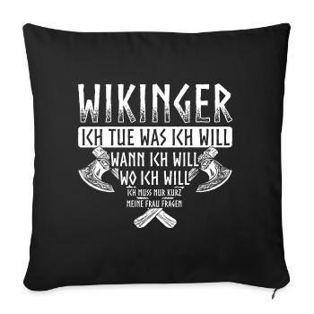 Wikinger Thor - Sofakissenbezug 45 x 45 cm - Schwarz - Vorne