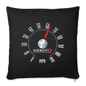 Vintage car counter car counter white - Sofa pillowcase 17,3'' x 17,3'' (45 x 45 cm) - black - Front