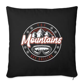 Ski Skiing Skier Skiing Cross-country skiing Biathlon - Sofa pillowcase 17,3'' x 17,3'' (45 x 45 cm) - black - Front