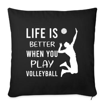 Volleyball Volleyball Player Beach Volleyball Player - Sofa pillowcase 17,3'' x 17,3'' (45 x 45 cm) - black - Front