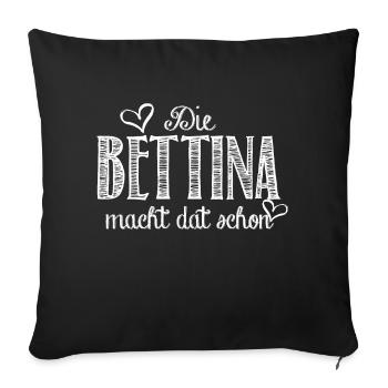 Bettina - Sofakissenbezug 45 x 45 cm - Schwarz - Vorne