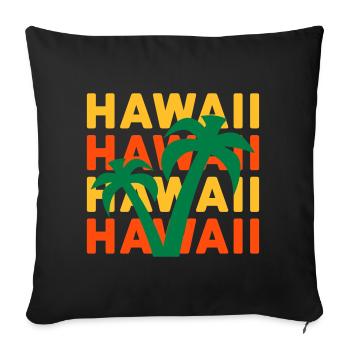 Hawaii Hawaii Hawaii Hawaii (Palmiers) - Housse de coussin décorative 45 x 45 cm - noir - Devant