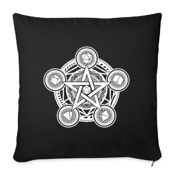 D20 Pentagramme RPG game - Housse de coussin décorative 45 x 45 cm - noir - Devant