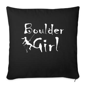 Bouldern Klettern Climbing - Sofakissenbezug 45 x 45 cm - Schwarz - Vorne