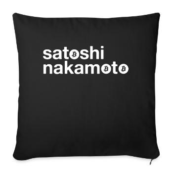 Satoshi Nakamoto Bitcoin Logo - Sofakissenbezug 45 x 45 cm - Schwarz - Vorne