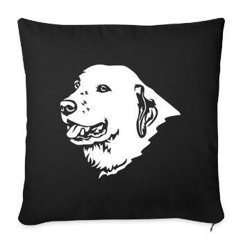 Central Asian Ovcharka Head "Black Edition" - Sofa pillowcase 17,3'' x 17,3'' (45 x 45 cm) - black - Front