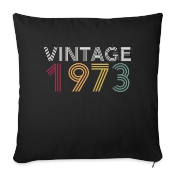 Vintage 1973 - Sofa pillowcase 17,3'' x 17,3'' (45 x 45 cm) - black - Front