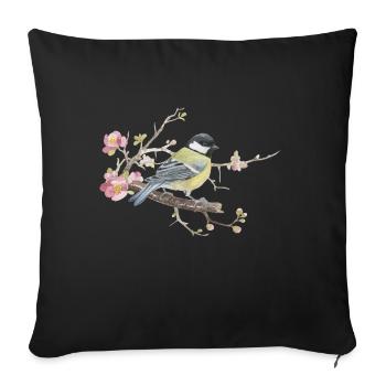 Great on Cherry Blossom Loving Watercolor - Sofa pillowcase 17,3'' x 17,3'' (45 x 45 cm) - black - Front