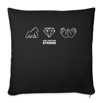 Singes Ensemble Fortes Diamants Mains - Housse de coussin décorative 45 x 45 cm - noir - Devant