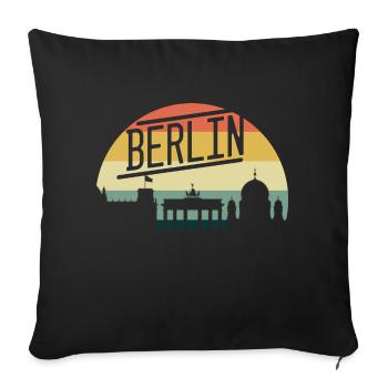 Vintage 80s Retro Berlin Germany - Sofakissenbezug 45 x 45 cm - Schwarz - Vorne