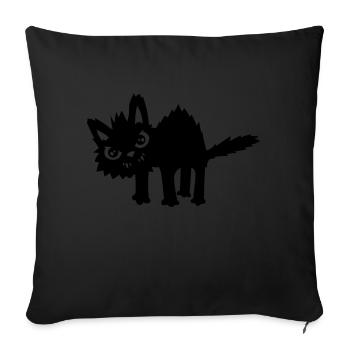 Böse lustige Katze - Sofakissenbezug 45 x 45 cm - Schwarz - Vorne