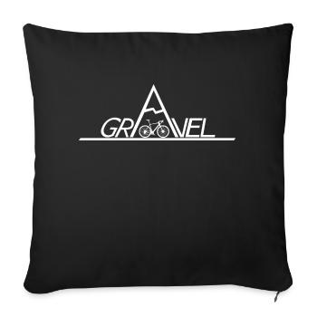 Gravel MTB Bike Sport Leisure Hobby White - Sofa pillowcase 17,3'' x 17,3'' (45 x 45 cm) - black - Front