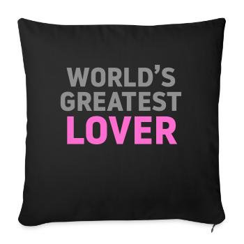 La satire macho macho la plus amoureuse du monde - Housse de coussin décorative 45 x 45 cm - noir - Devant