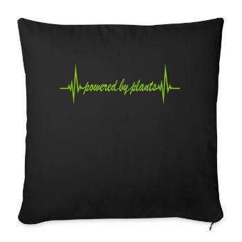 Powered by plants - Sofakissenbezug 45 x 45 cm - Schwarz - Vorne
