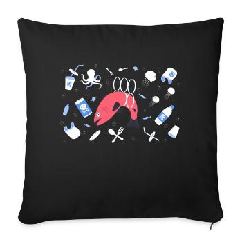 Plastic Stop - Sofa pillowcase 17,3'' x 17,3'' (45 x 45 cm) - black - Front