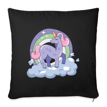 Unicorn on cloud nine - Sofa pillowcase 17,3'' x 17,3'' (45 x 45 cm) - black - Front