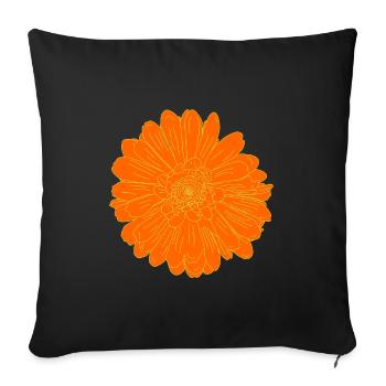 Flower Orange Classic - Sofa pillowcase 17,3'' x 17,3'' (45 x 45 cm) - black - Front