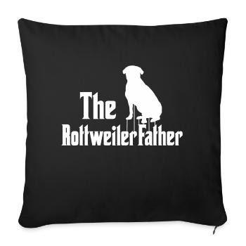 Drôle Rottweiler Propriétaire Parodie Rottweiler - Housse de coussin décorative 45 x 45 cm - noir - Devant