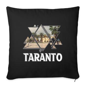 Tarente Italie Ville Skyline Accueil Amour - Housse de coussin décorative 45 x 45 cm - noir - Devant