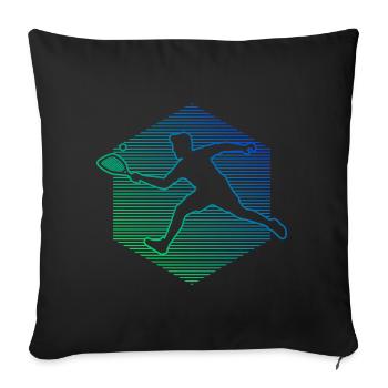 Jeux de pickleball féminins Raquette de pickleball masculin - Housse de coussin décorative 45 x 45 cm - noir - Devant