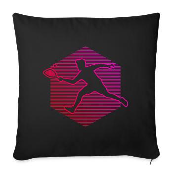 Pickleball Games Men's Racquetball Games - Sofa pillowcase 17,3'' x 17,3'' (45 x 45 cm) - black - Front