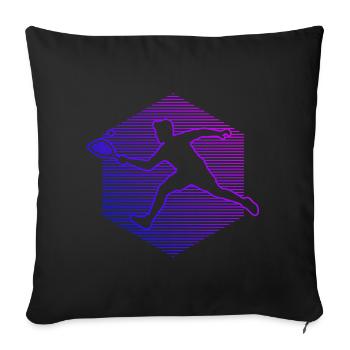 Pickleball Games Men Women's Racquetball Games - Sofa pillowcase 17,3'' x 17,3'' (45 x 45 cm) - black - Front