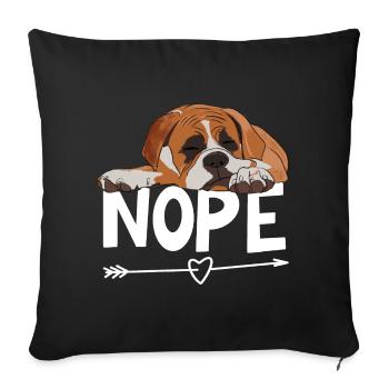 Boxer Dog Nope - Housse de coussin décorative 45 x 45 cm - noir - Devant