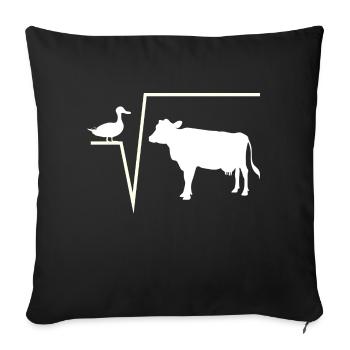 n-th root of Q - duck root of cow math joke - Sofa pillowcase 17,3'' x 17,3'' (45 x 45 cm) - black - Front