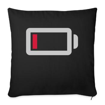 Pas de batterie d’alimentation vide - Housse de coussin décorative 45 x 45 cm - noir - Devant