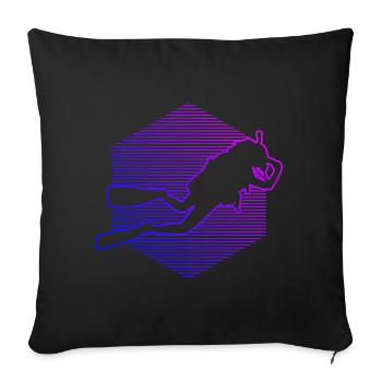 Scuba Divers Scuba Diver Diving - Sofa pillowcase 17,3'' x 17,3'' (45 x 45 cm) - black - Front