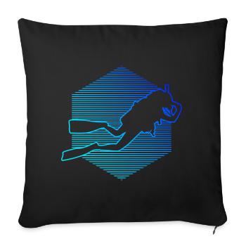Diver Femmes Plongée Sous-marine Plongée libre Plongée libre - Housse de coussin décorative 45 x 45 cm - noir - Devant