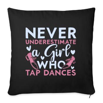 Ne sous-estimez jamais une fille qui tape - Housse de coussin décorative 45 x 45 cm - noir - Devant