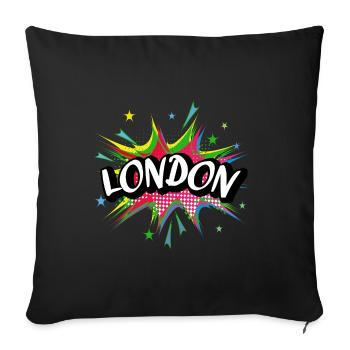 London England UK City Pop Art Comic Art - Sofa pillowcase 17,3'' x 17,3'' (45 x 45 cm) - black - Front