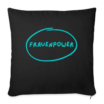 Frauenpower - Heldin des Tages - Sofakissenbezug 45 x 45 cm - Schwarz - Vorne