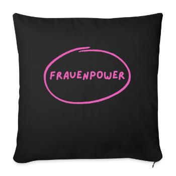 Frauenpower - Heldin des Tages - Sofakissenbezug 45 x 45 cm - Schwarz - Vorne