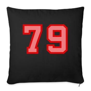 Cool Retro Retrostyle Numéro de maillot numéro de dos - Housse de coussin décorative 45 x 45 cm - noir - Devant