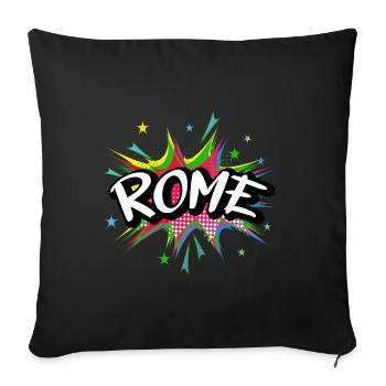 Rome Rome Italy City Pop Art Comic Art Skyline - Sofa pillowcase 17,3'' x 17,3'' (45 x 45 cm) - black - Front