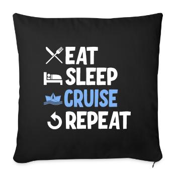 Family Cruise - Sofa pillowcase 17,3'' x 17,3'' (45 x 45 cm) - black - Front
