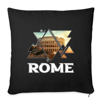 Rome Rome Italie Ville Skyline Colisée - Housse de coussin décorative 45 x 45 cm - noir - Devant